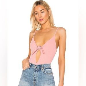 REVOLVE superdown “Charley Tie-Front Bodysuit” - Pink Blush